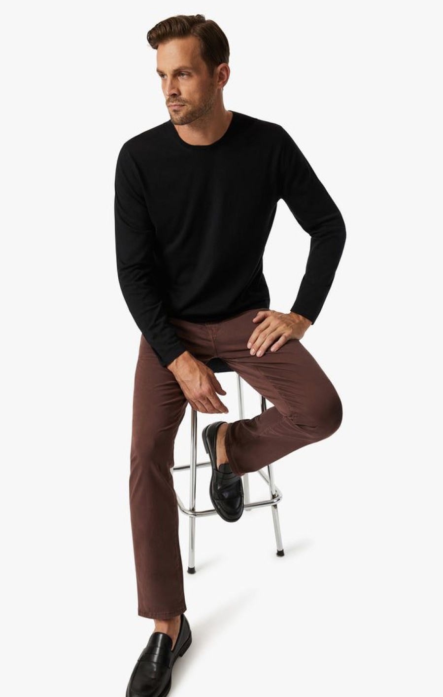 Pants 34 Heritage | Charisma Relaxed Straight Leg Pants In Mahogany Twill