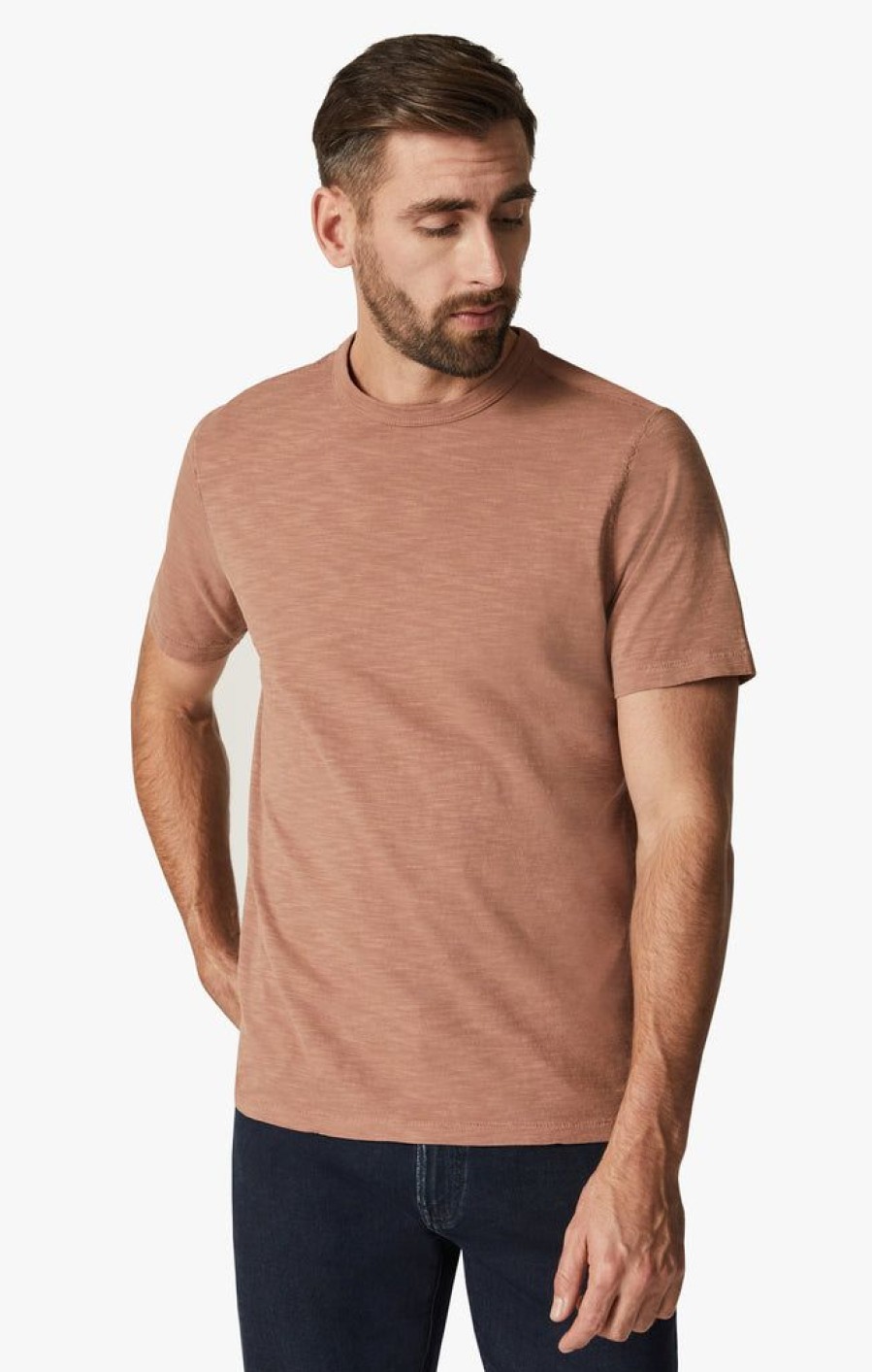 T-Shirts 34 Heritage | Slub Crew Neck T-Shirt In Argan Oil