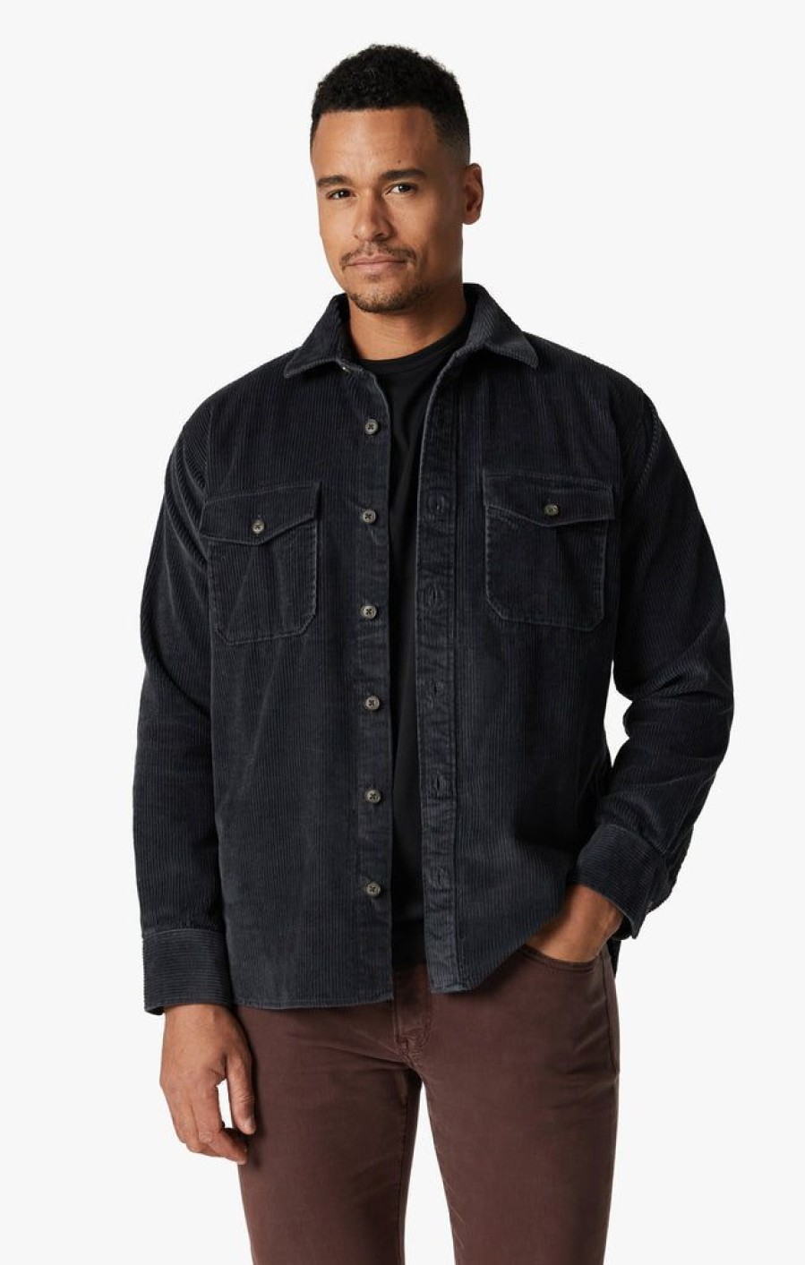 Shirts 34 Heritage | Overshirt In Charcoal