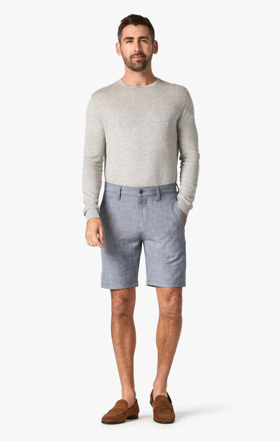 Shorts 34 Heritage | Nevada Shorts In Grey Cross Twill