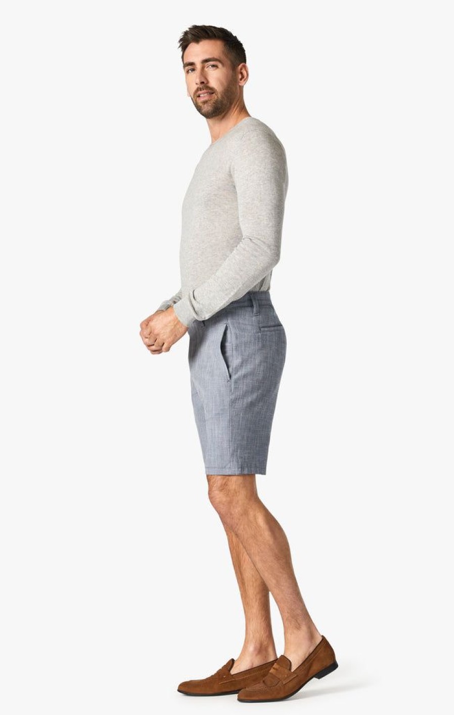 Shorts 34 Heritage | Nevada Shorts In Grey Cross Twill