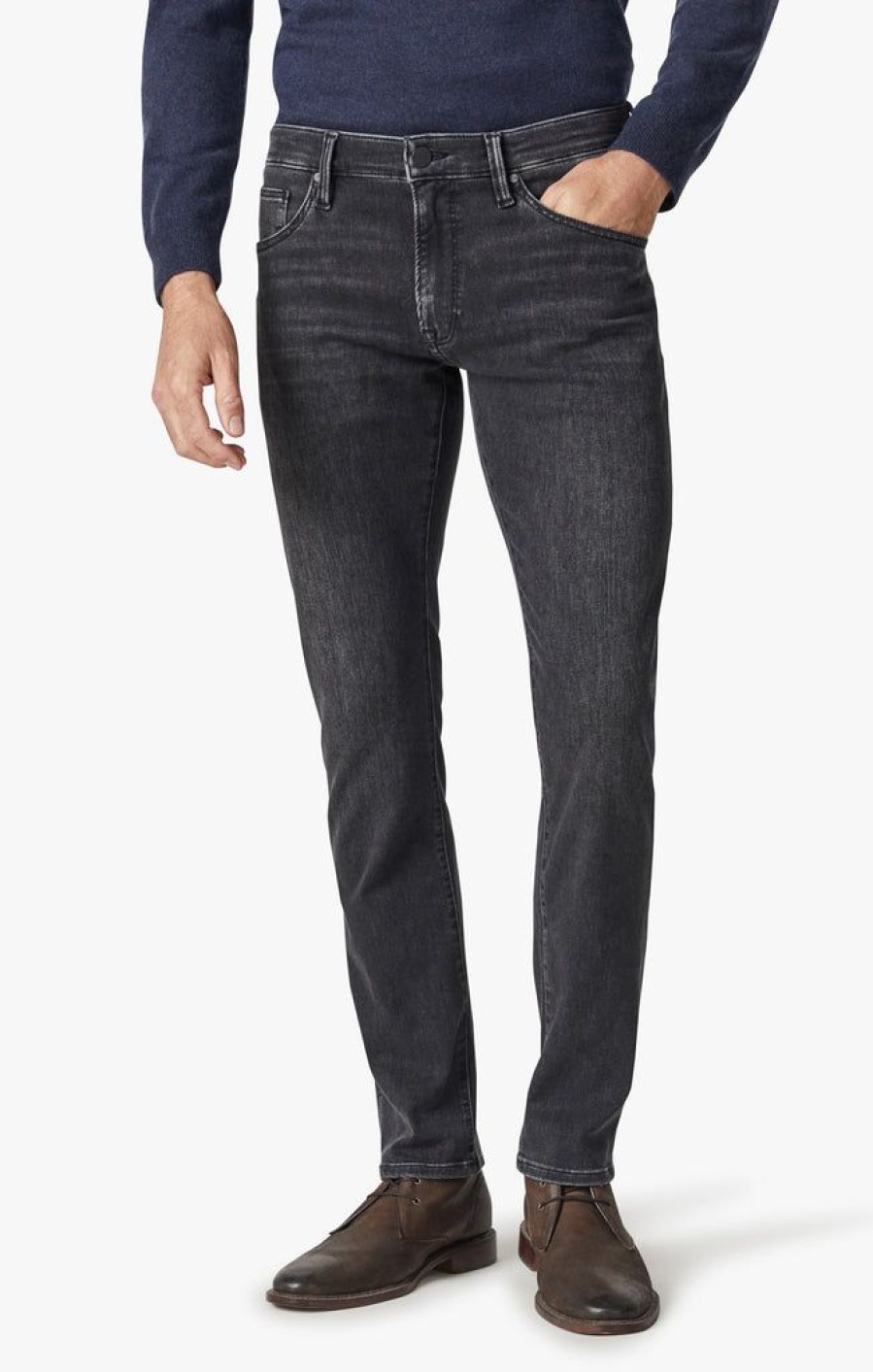 Denim 34 Heritage | Courage Straight Leg Jeans In Dark Smoke Refined