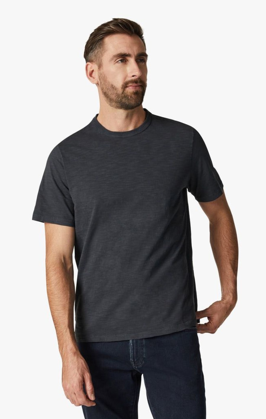 T-Shirts 34 Heritage | Slub Crew Neck T-Shirt In Dark Navy