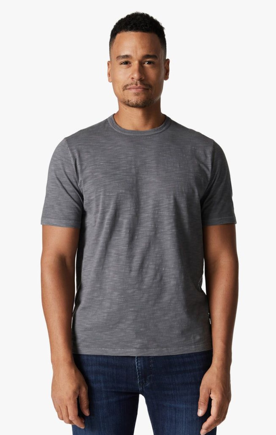 T-Shirts 34 Heritage | Slub Crew Neck T-Shirt In Winter Grey