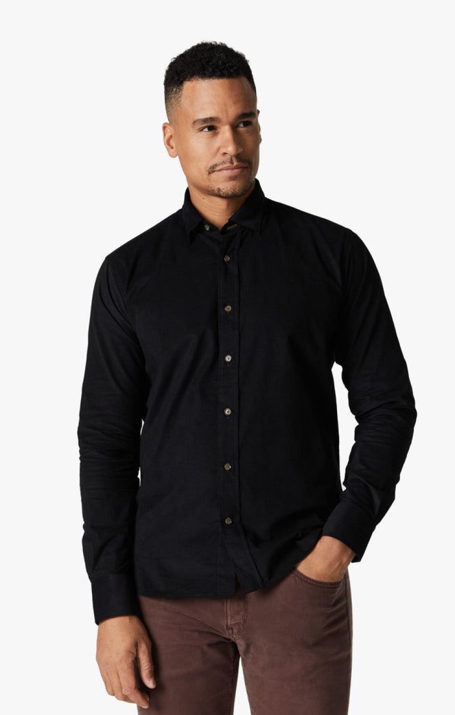 Shirts 34 Heritage | Corduroy Shirt In Total Eclipse