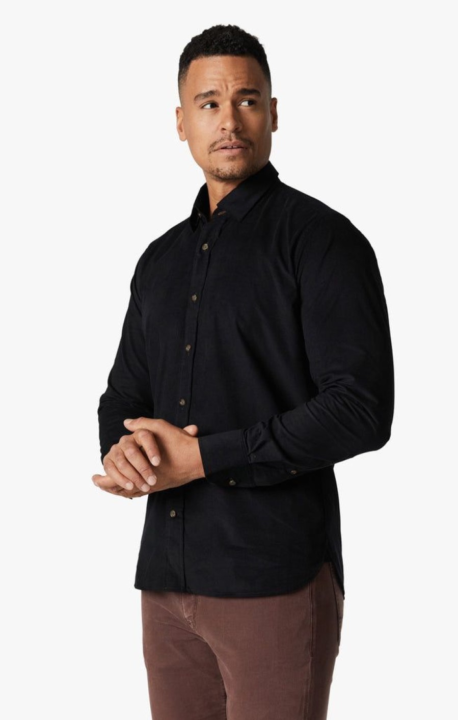 Shirts 34 Heritage | Corduroy Shirt In Total Eclipse