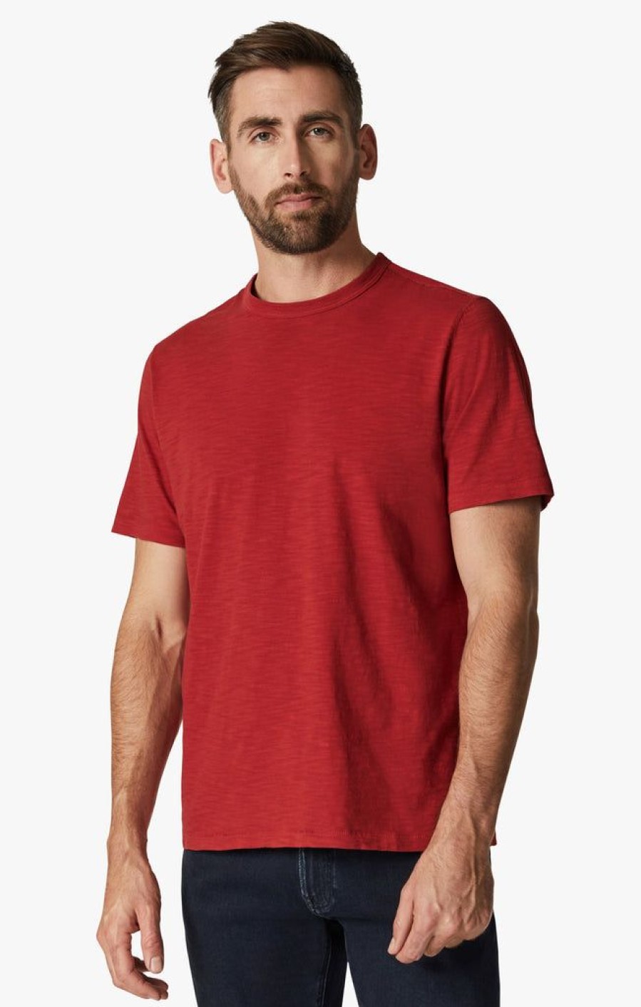 T-Shirts 34 Heritage | Slub Crew Neck T-Shirt In Red