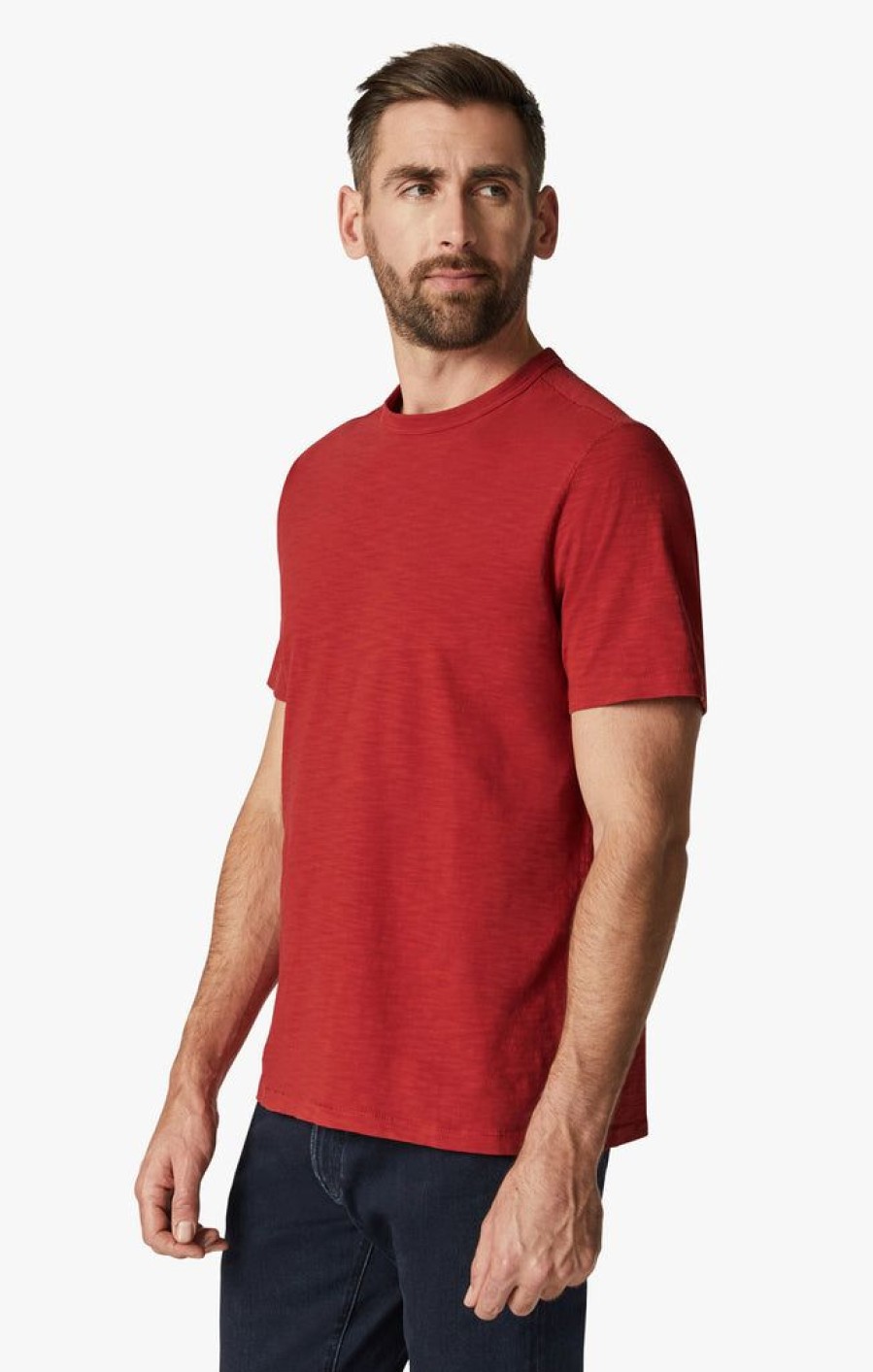 T-Shirts 34 Heritage | Slub Crew Neck T-Shirt In Red