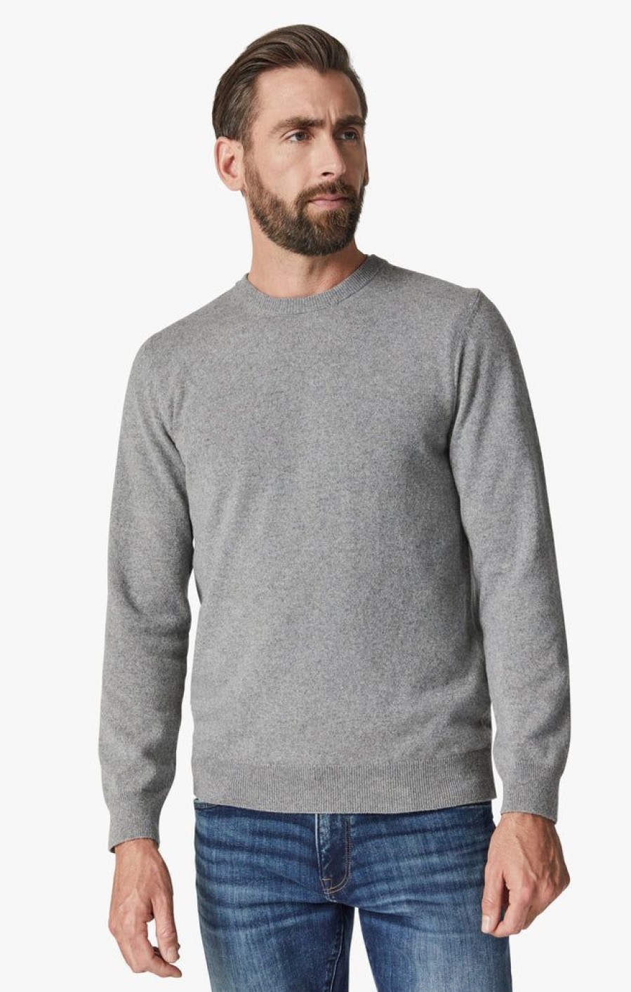 Sweaters 34 Heritage | Cashmere Crew Neck Sweater In Grey Melange