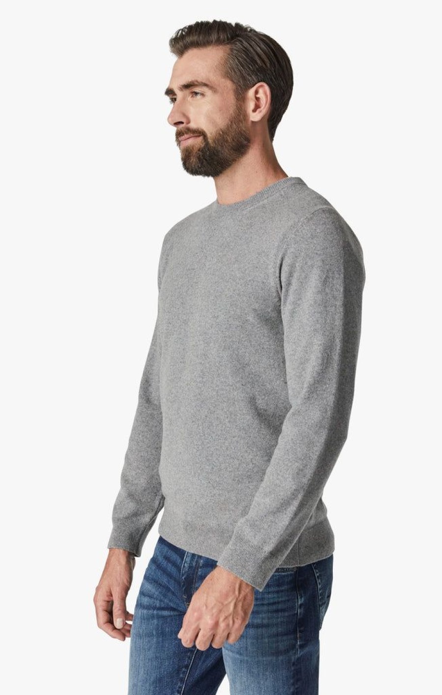 Sweaters 34 Heritage | Cashmere Crew Neck Sweater In Grey Melange