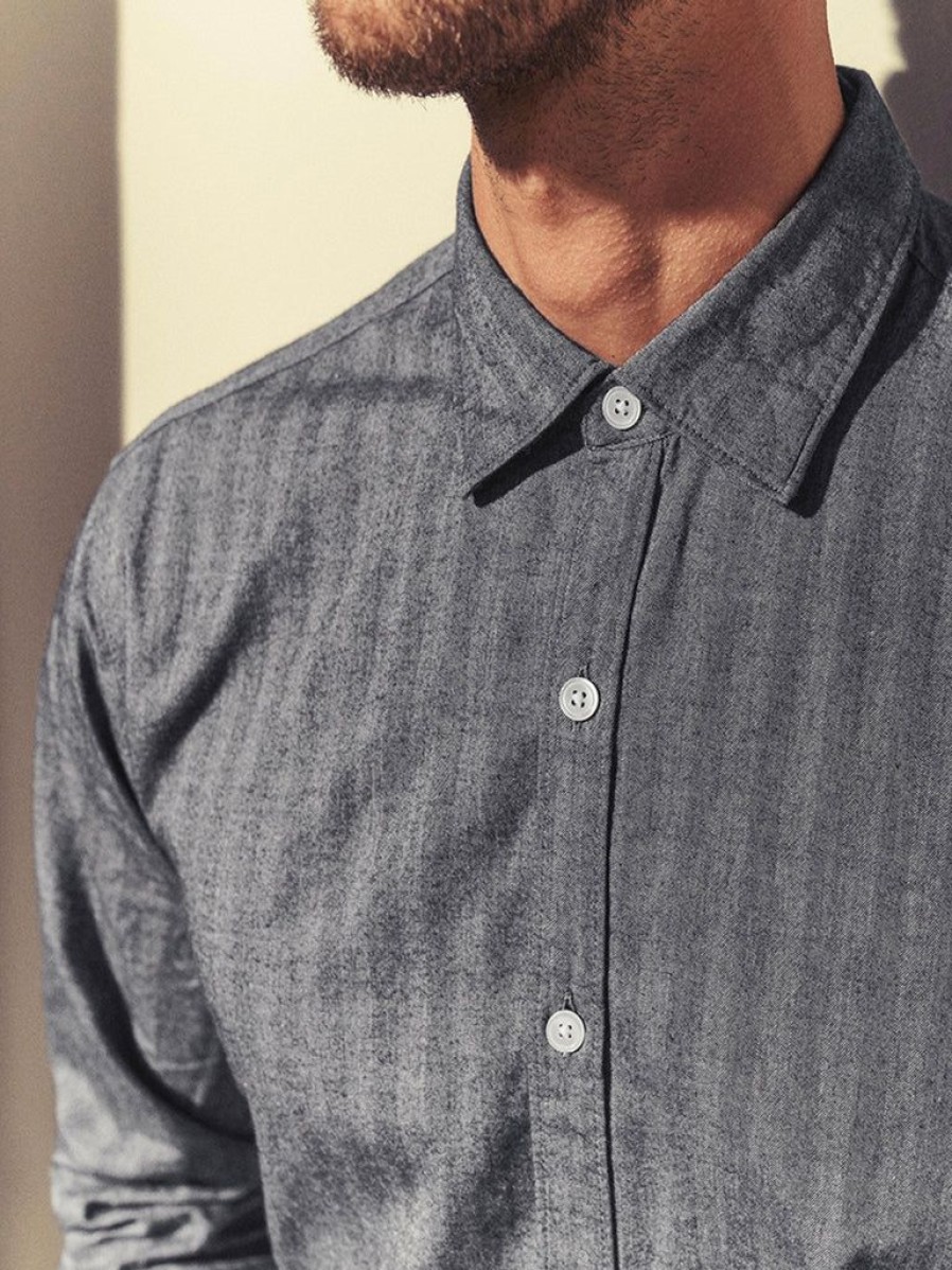 Shirts 34 Heritage | Herringbone Shirt In Blue