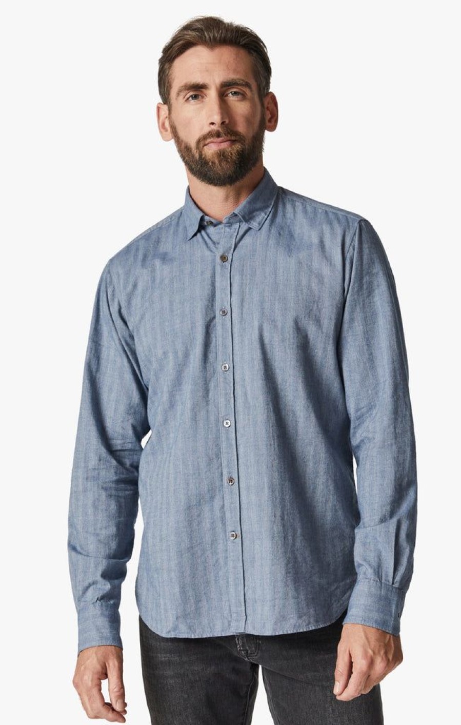 Shirts 34 Heritage | Herringbone Shirt In Blue