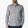 Shirts 34 Heritage | Leaf Design Shirt In Grey Melange