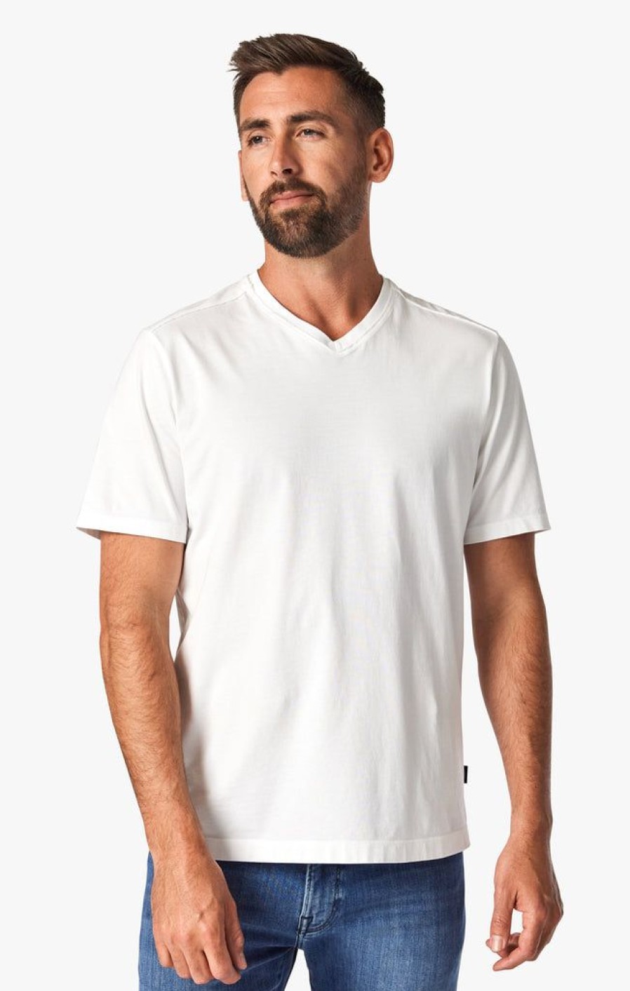 T-Shirts 34 Heritage | Deconstructed V-Neck T-Shirt In White