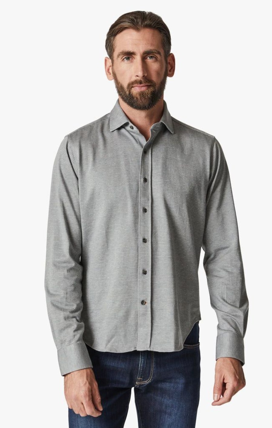 Shirts 34 Heritage | Structured Shirt In Light Grey