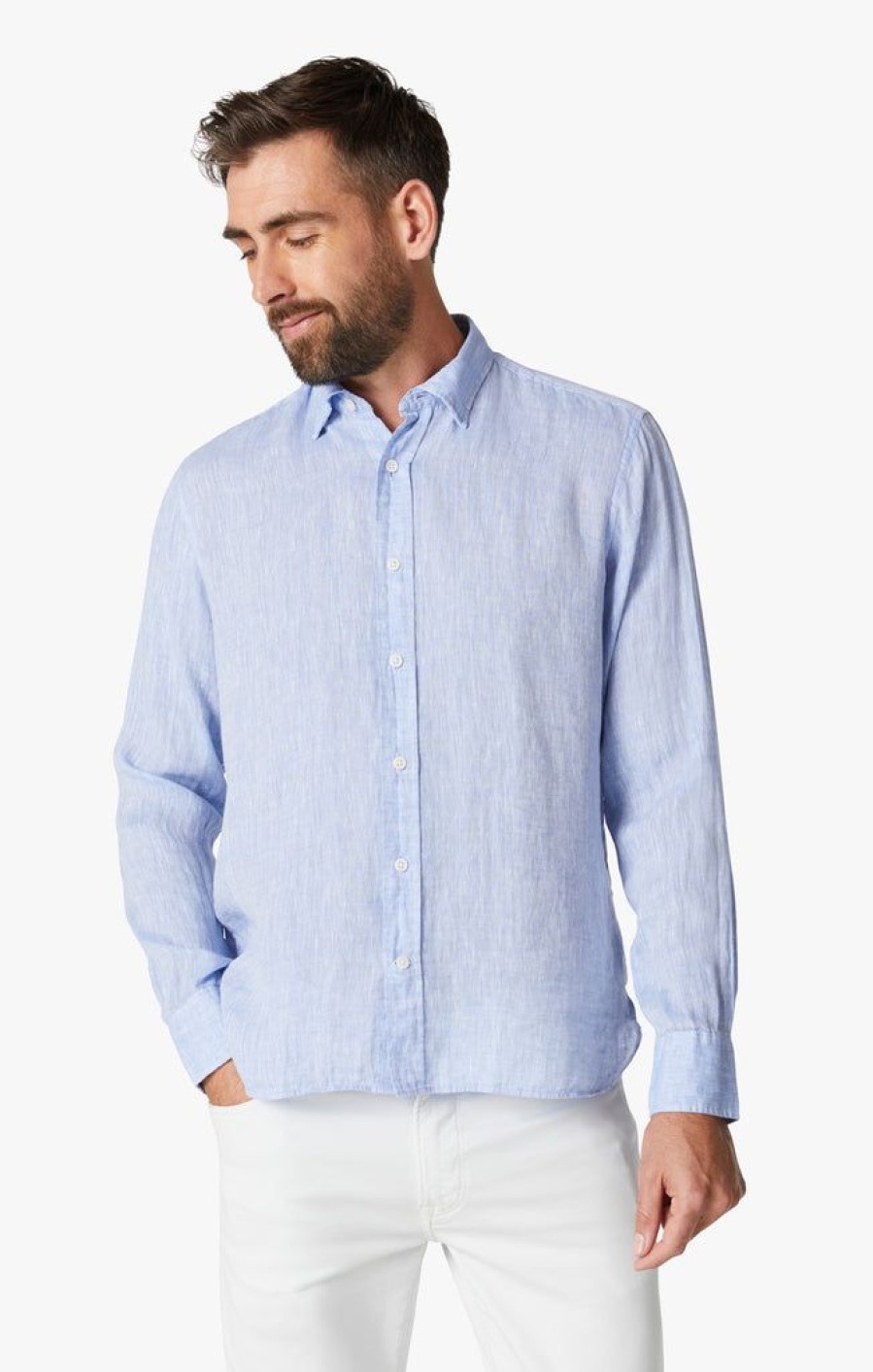 Shirts 34 Heritage | Linen Chambray Shirt In Hawaiian Ocean