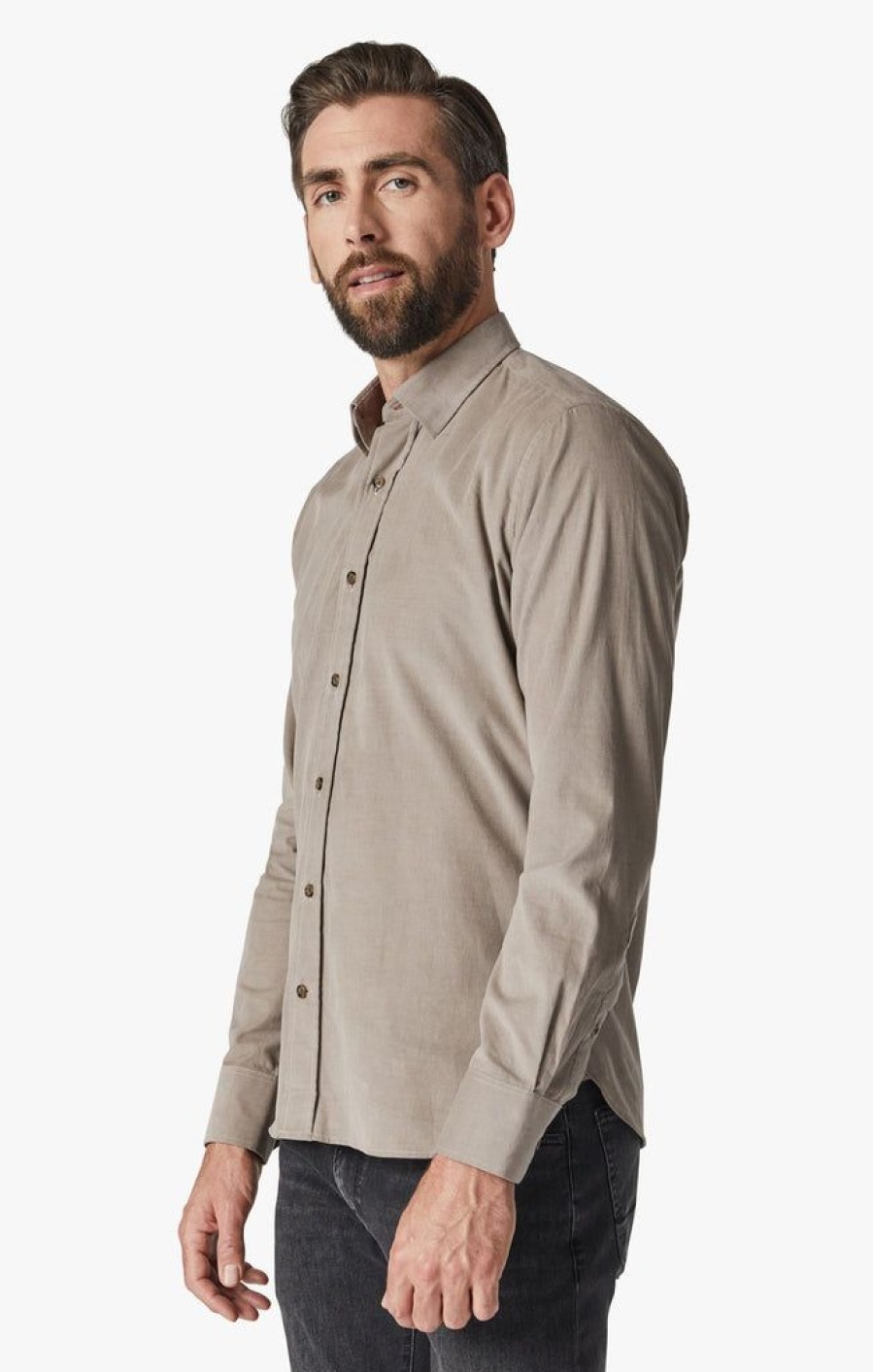 Shirts 34 Heritage | Corduroy Shirt In Beige