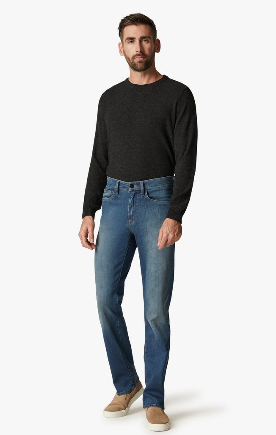 Denim 34 Heritage | Charisma Relaxed Straight Jeans In Mid Cashmere