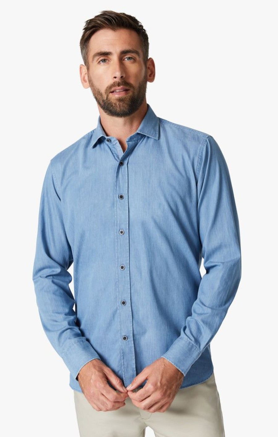 Shirts 34 Heritage | Denim Shirt In Light Denim