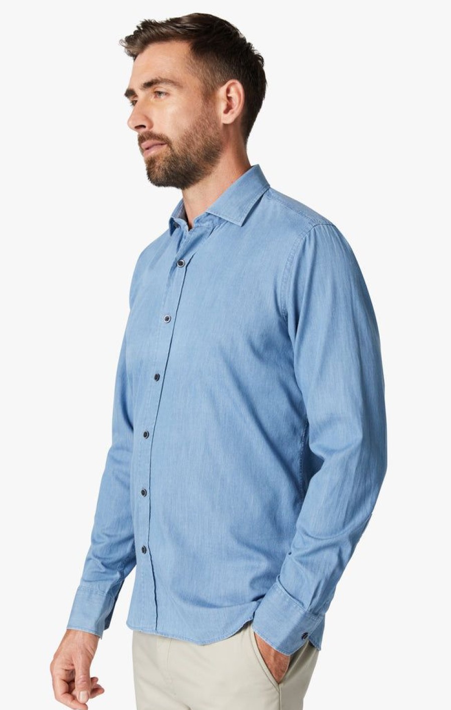 Shirts 34 Heritage | Denim Shirt In Light Denim