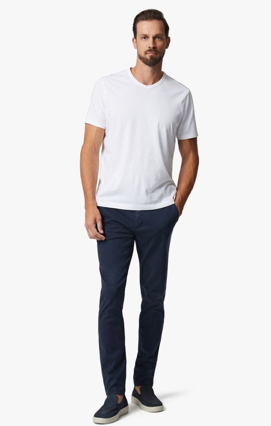 Pants 34 Heritage | Formia Drawstring Chino Pants In Navy Soft Touch