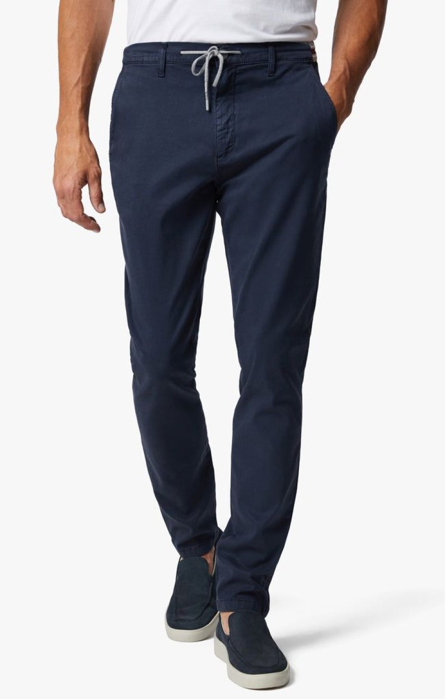 Pants 34 Heritage | Formia Drawstring Chino Pants In Navy Soft Touch