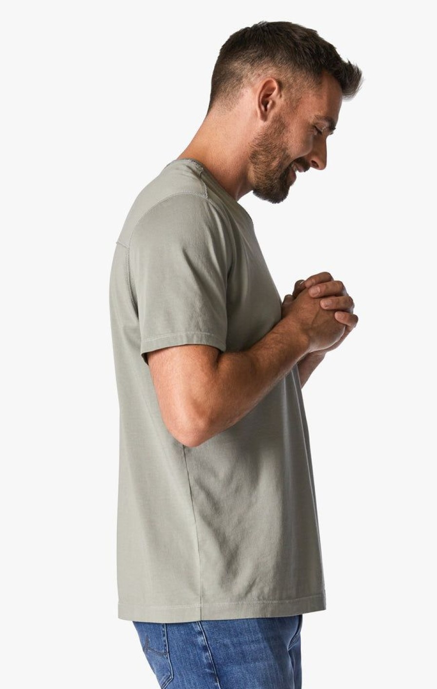 T-Shirts 34 Heritage | Deconstructed V-Neck T-Shirt In White Dove