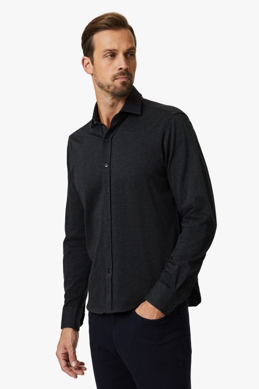 Shirts 34 Heritage | Structured Shirt In Dark Grey