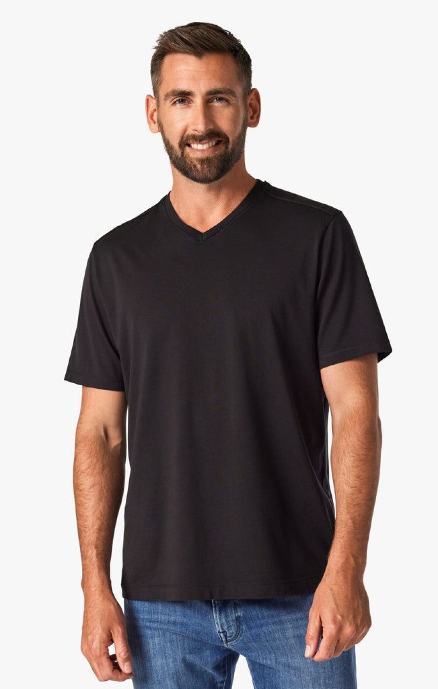 T-Shirts 34 Heritage | Deconstructed V-Neck T-Shirt In Black