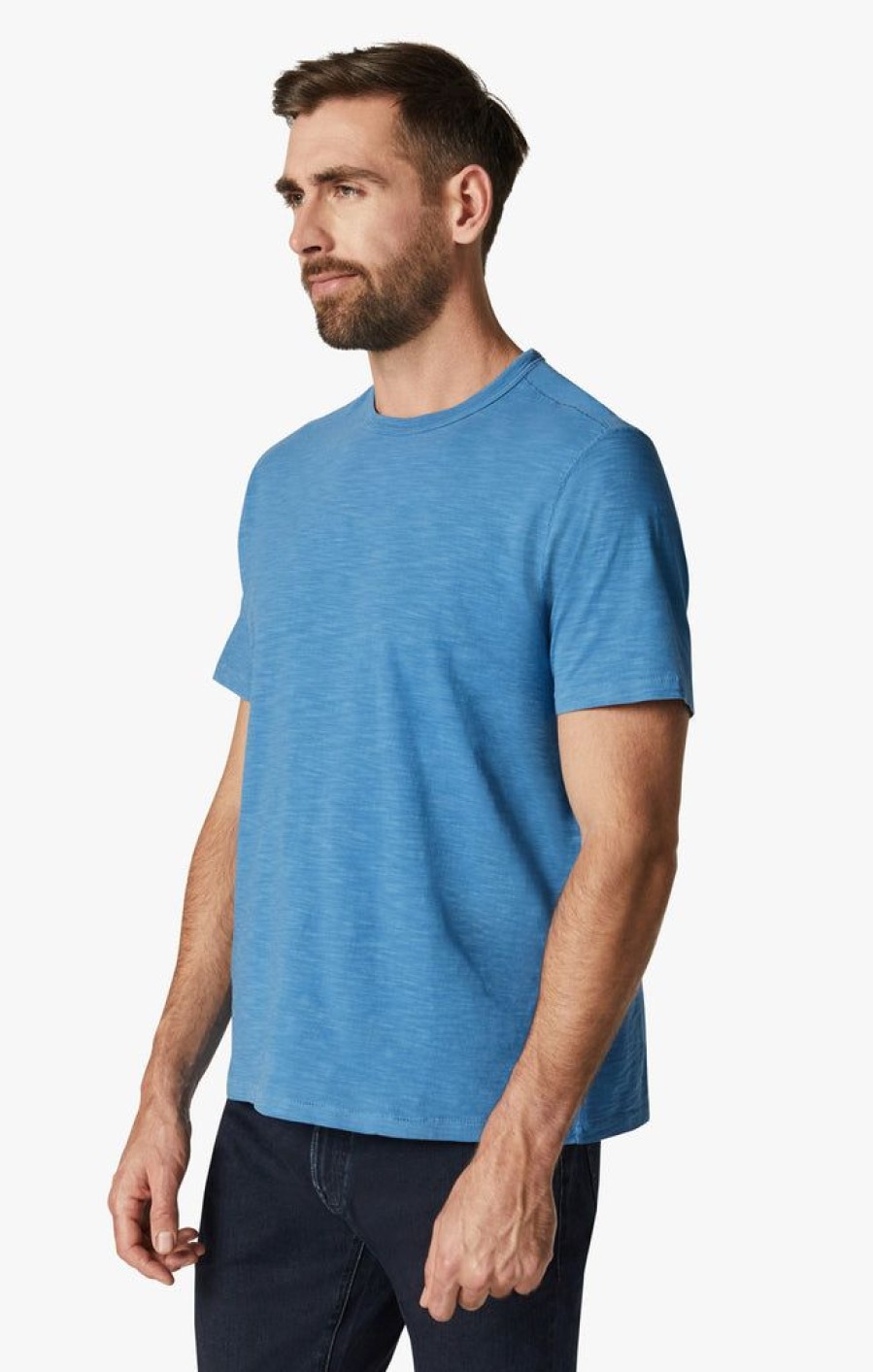 T-Shirts 34 Heritage | Slub Crew Neck T-Shirt In Vallarta Blue