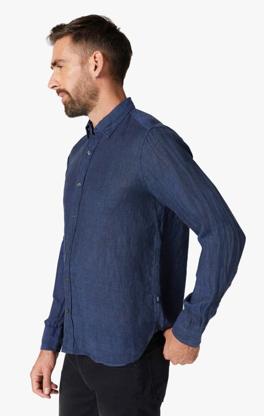 Shirts 34 Heritage | Linen Chambray Shirt In Indigo