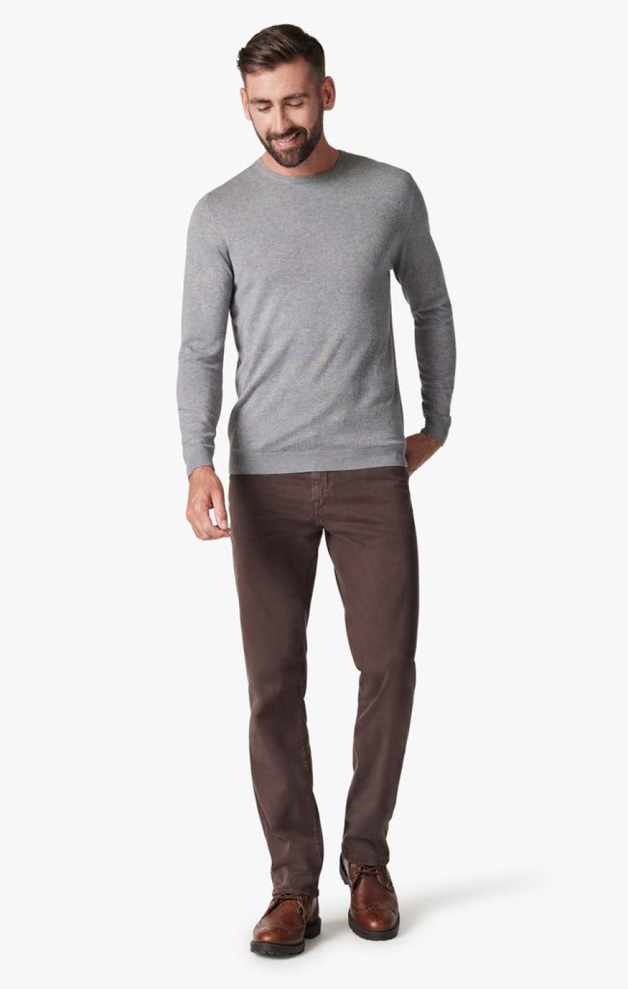 Pants 34 Heritage | Charisma Relaxed Straight Leg Pants In Fudge Twill