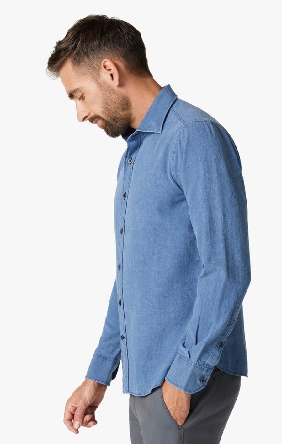 Shirts 34 Heritage | Mini Check Shirt In Indigo