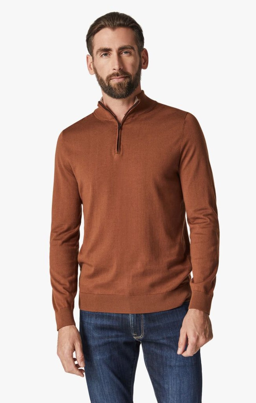 Sweaters 34 Heritage | Quarter Zip Sweater In Tortoise Shell