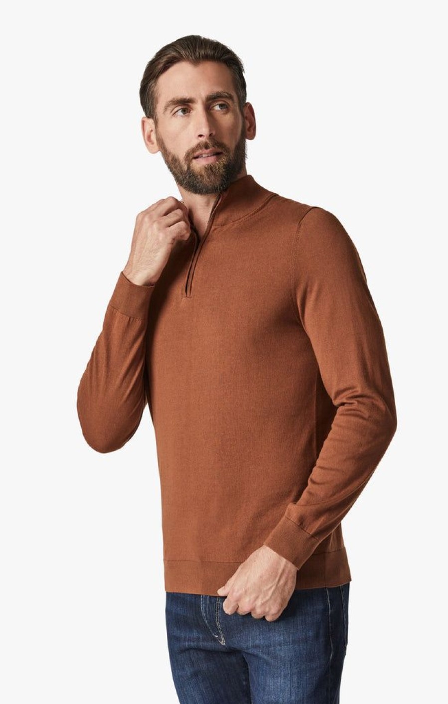 Sweaters 34 Heritage | Quarter Zip Sweater In Tortoise Shell