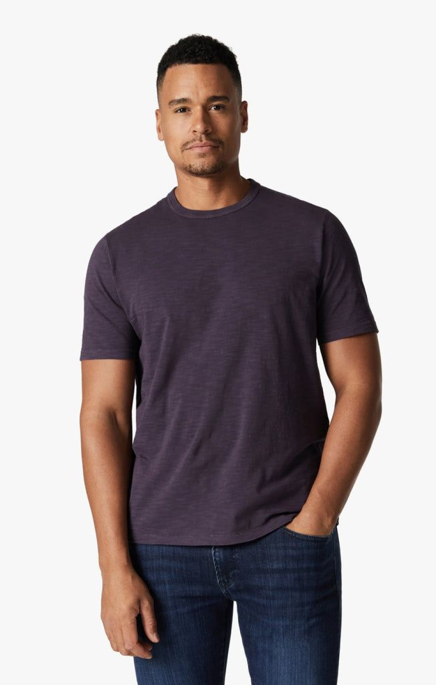 T-Shirts 34 Heritage | Slub Crew Neck T-Shirt In Sweet Grape