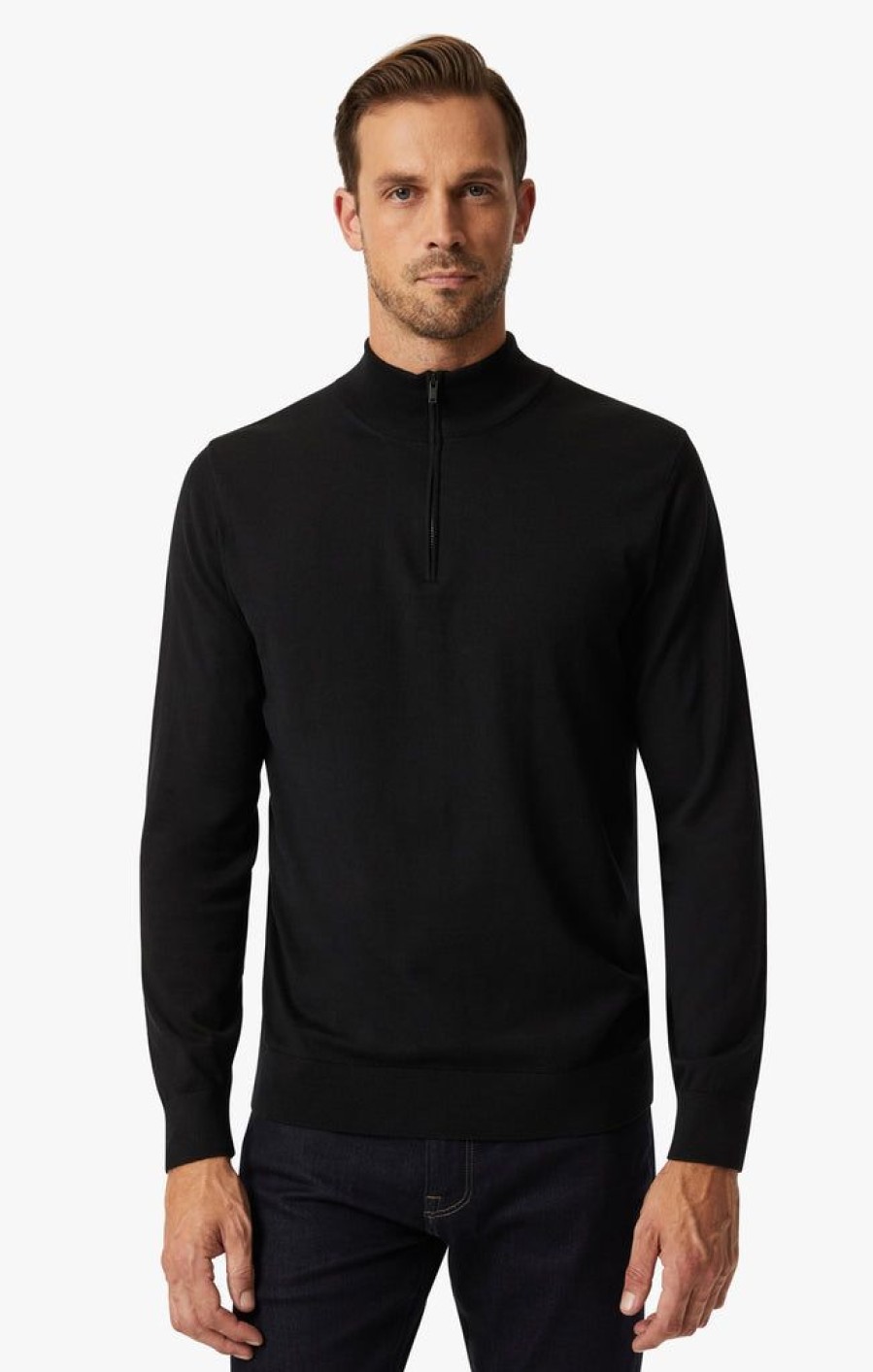 Sweaters 34 Heritage | Quarter Zip Sweater In Black