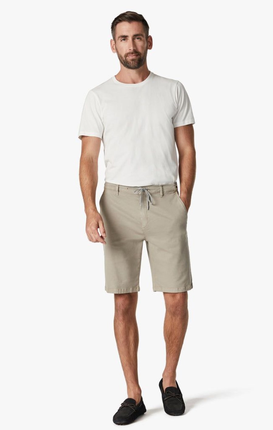 Shorts 34 Heritage | Ravenna Drawstring Shorts In Aluminum Soft Touch